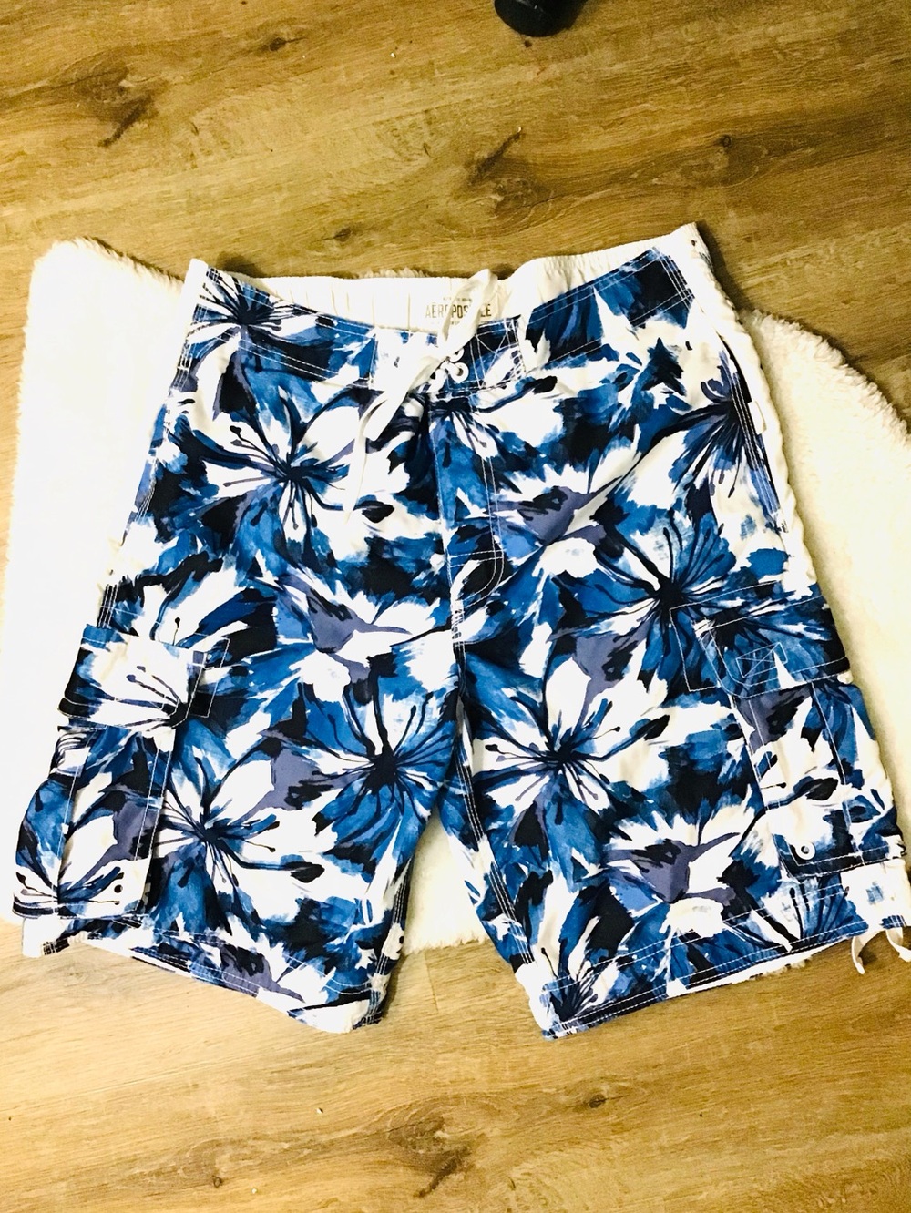 Aeropostale' Blue White Swim Trunks